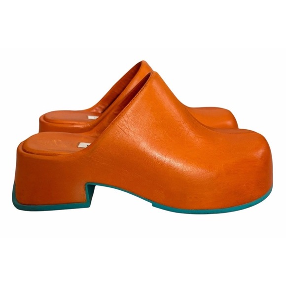 Miista Shoes - Miista Leather Mules Clogs Orange Women's Size 39 (US Size 9)